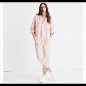 Madewell pink coverall jumpsuit